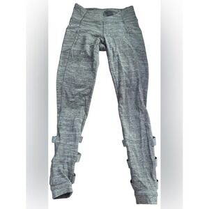 Athleta Strappy Leggings Womens Small Gray Yoga Athletic Pants